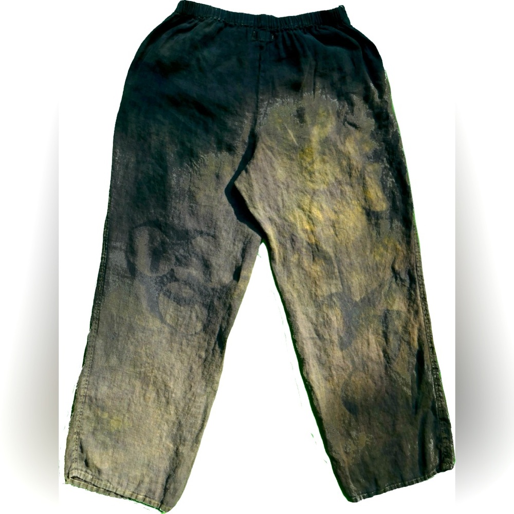 Bleach washed green industrial toxic symbol looses pants